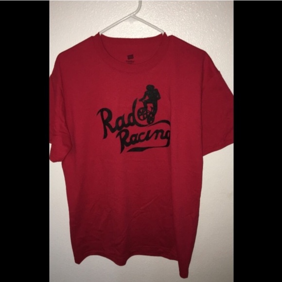 Red Rad Racing BMX Biking Retro 80s T-shirt - Picture 1 of 1